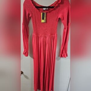 Smash + Tess Ellie Maxi Dress In Hot Coral